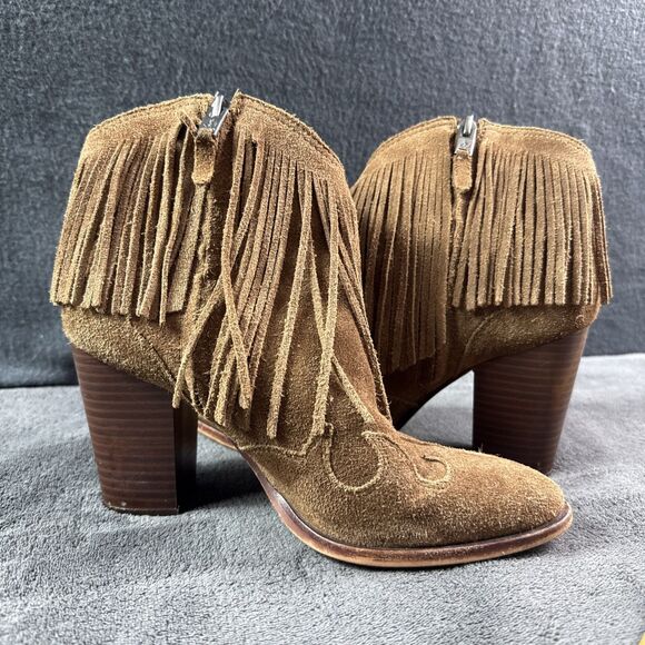 Sam Edelman Women's Benjie Western Fringe Ankle Bootie Golden Caramel, US 7 - Picture 9 of 14
